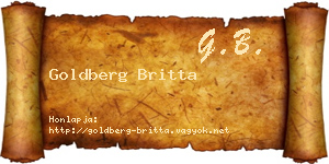 Goldberg Britta névjegykártya